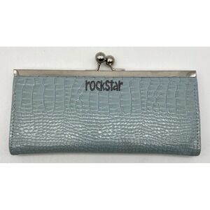 Rockstar‎ Wallet Gray Vinyl Shiny Gator Print